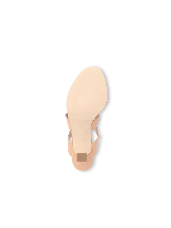 PATRICIA GREEN - SOPHIA 3 STRAP SCALLOP SANDAL - SIZE 8 - NUDE