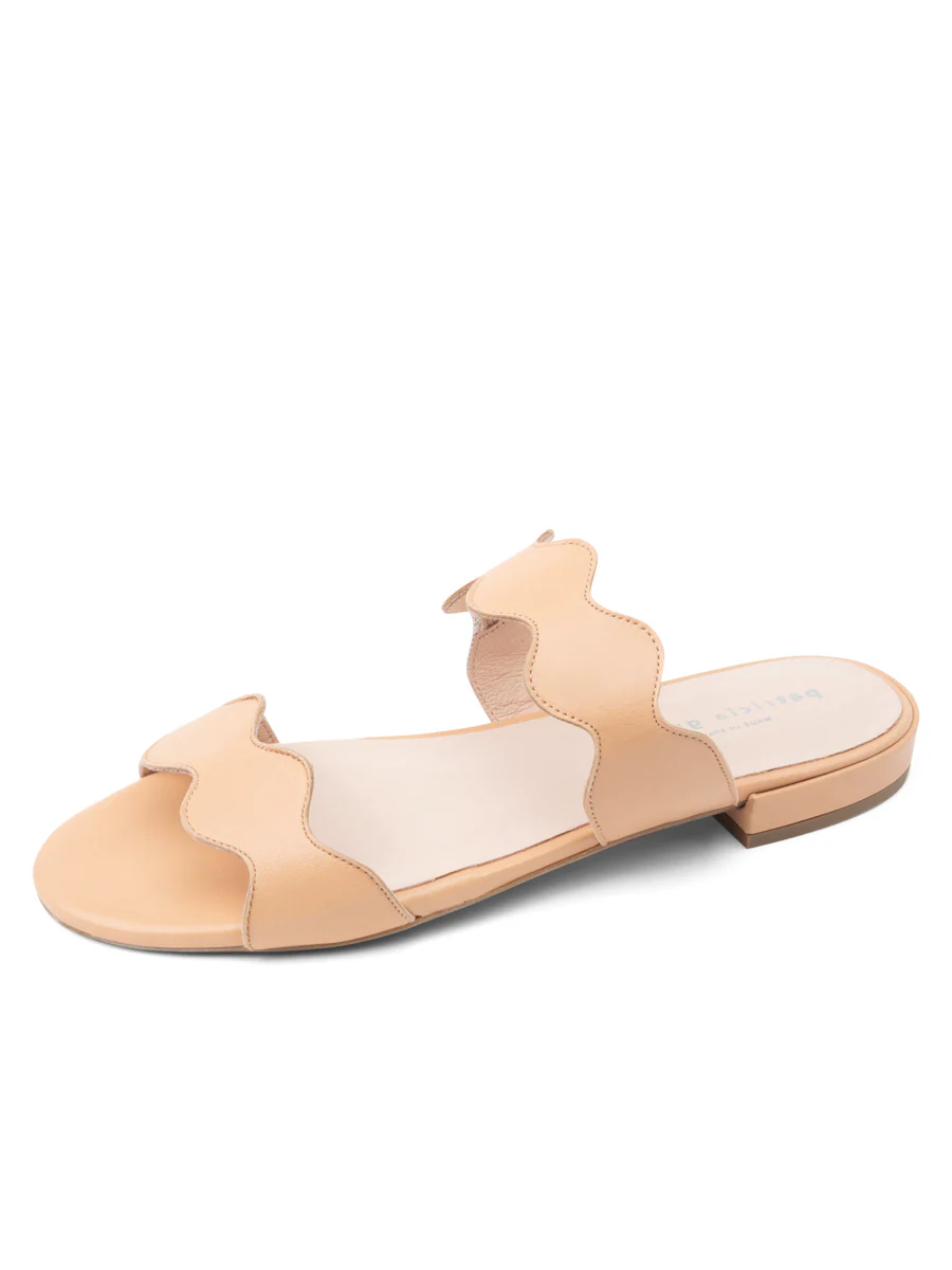 PATRICIA GREEN - PALM BEACH FLAT SANDAL - SIZE 6 - NUDE
