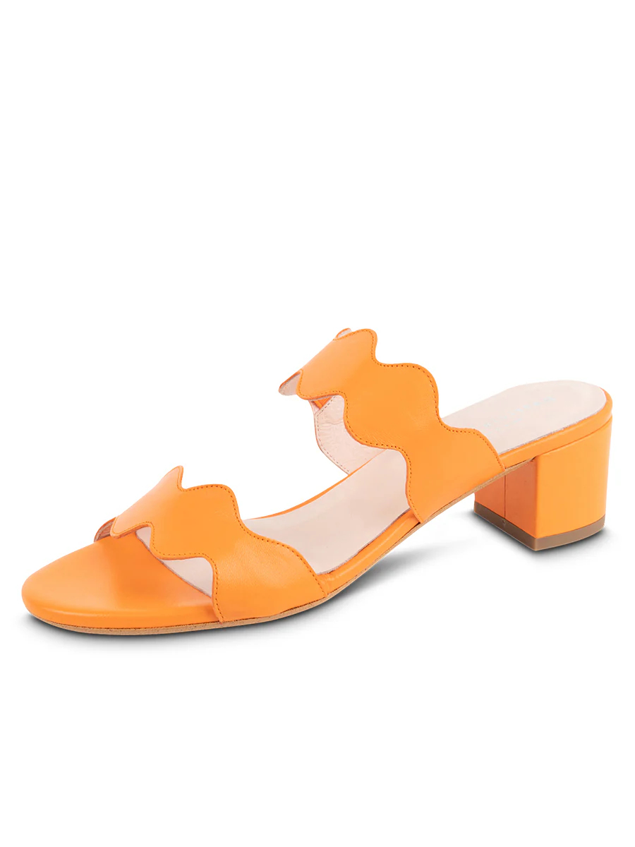 PATRICIA GREEN - PALM BEACH BLOCK HEEL - SIZE 7 - ORANGE