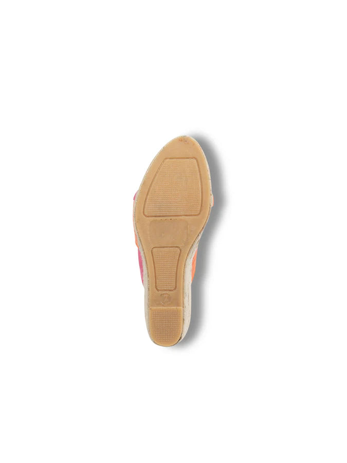 PATRICIA GREEN - GINGER TWISTED LEATHER ESPADRILLE - SIZE 7 - PINK/ORANGE