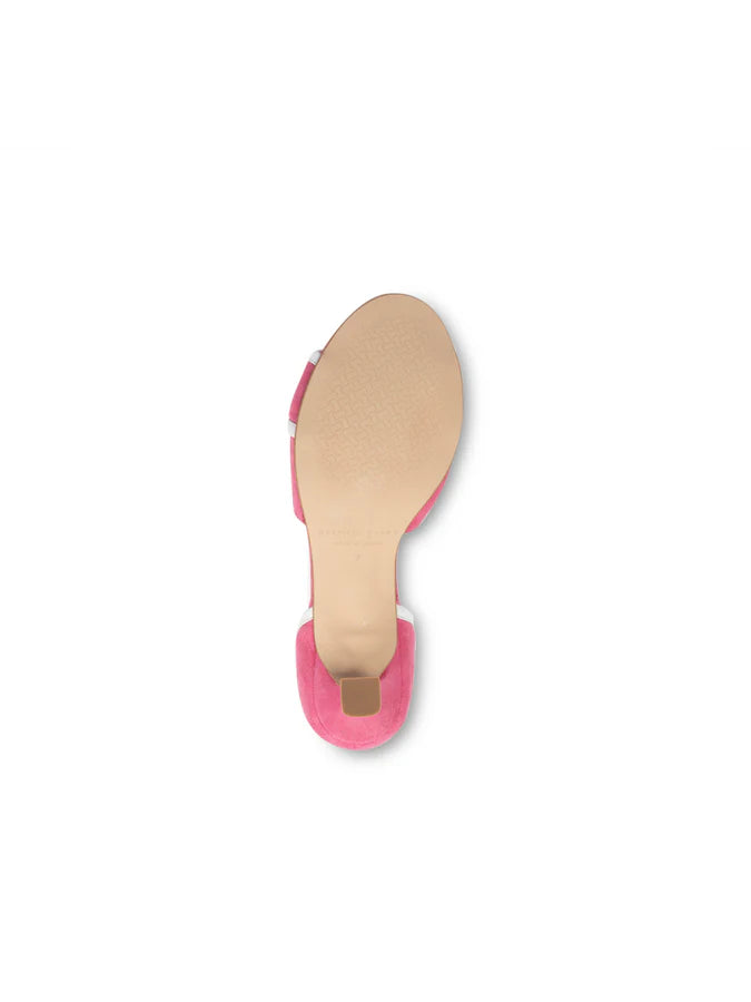 PATRICIA GREEN - PARKER D’ORSAY KITTEN HEEL SANDAL - SIZE 10 - PINK/WHITE