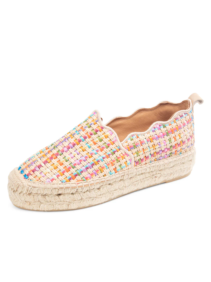 Patricia Green - Abigail Scalloped Raffia Slip On Espadrille