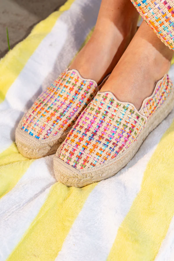 Patricia Green - Abigail Scalloped Raffia Slip On Espadrille