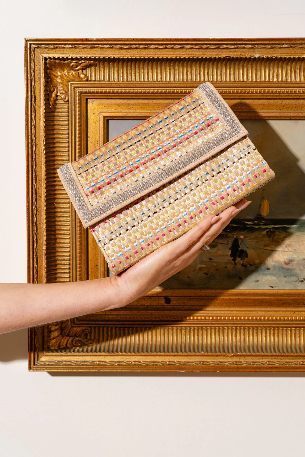 Patricia Green - Milan Raffia and Crystal Clutch