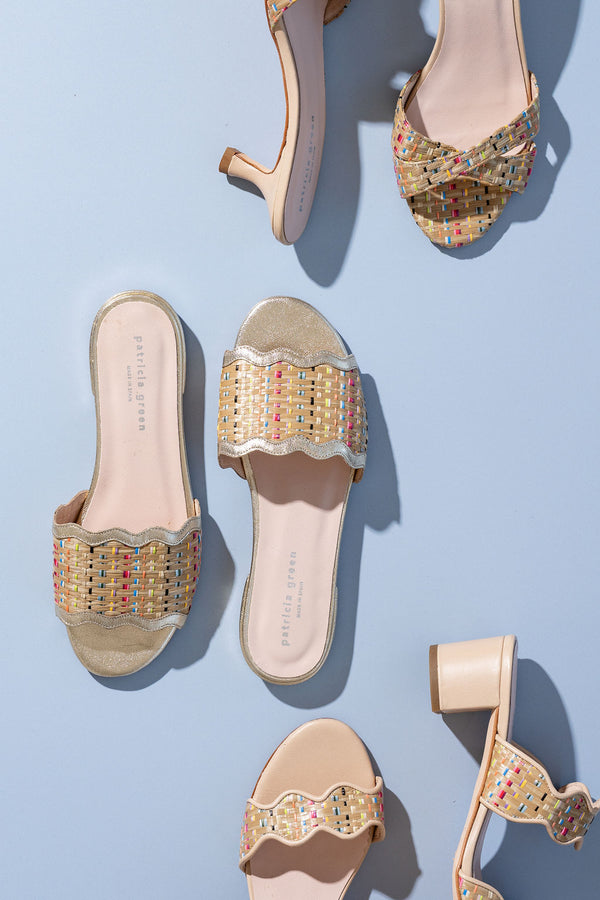 Patricia Green - Emma Scalloped Raffia Flat Sandal