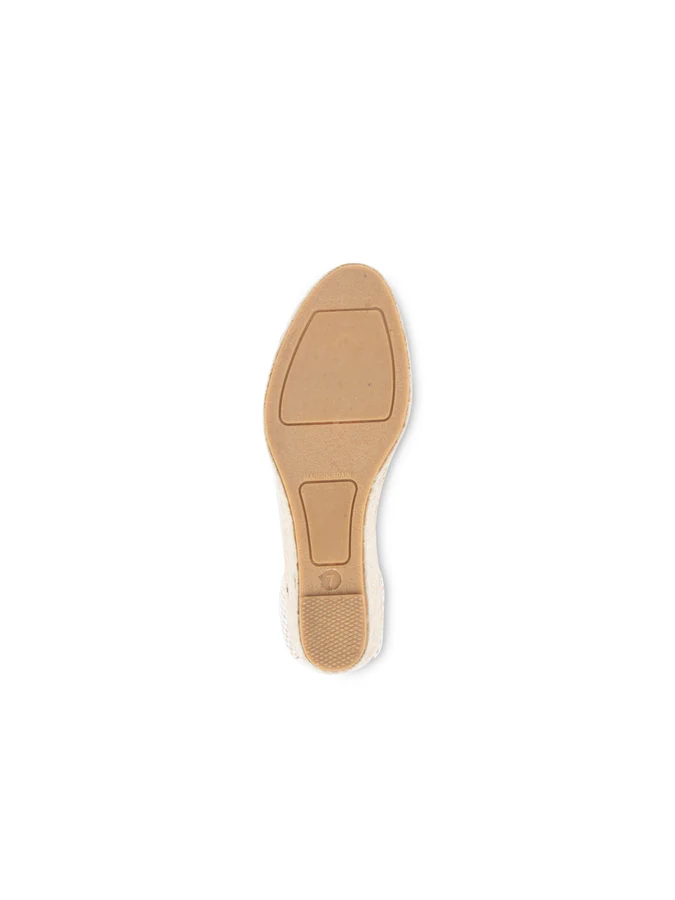 PATRICIA GREEN - ELLE CAP TOE LACE UP ESPADRILLE - SIZE 6 - WHITE/CAMEL