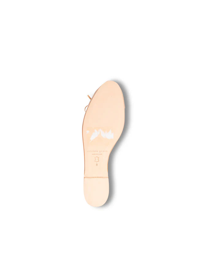 PATRICIA GREEN - TROPEZ CAP TOE BALLET FLAT - SIZE 11 - WHITE/NATURAL