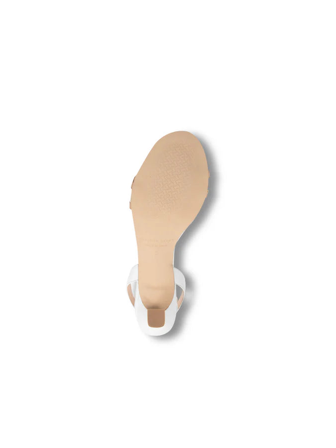 PATRICIA GREEN - PANAMA SLINGBACK KITTEN HEEL - SIZE 7 - WHITE/NUDE LEATHER