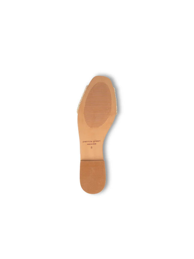 PATRICIA GREEN - MILAN RAFFIA FLAT - SIZE 7 - WHITE