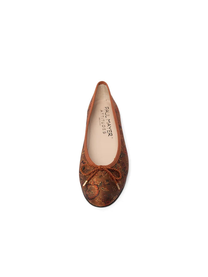 PAUL MAYER - BEST FLORAL BALLET FLAT WITH LEATHER SOLE