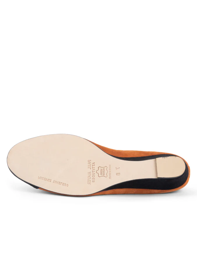 PAUL MAYER - NEW SUEDE WEDGE - SIZE 7 - BLACK/BRANDY SUEDE