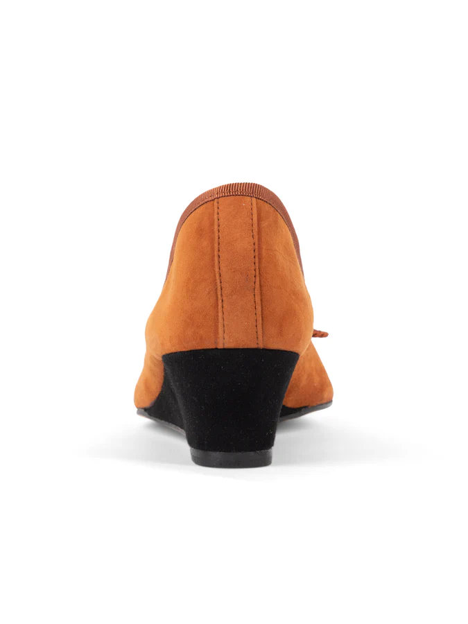 PAUL MAYER - NEW SUEDE WEDGE - SIZE 7 - BLACK/BRANDY SUEDE