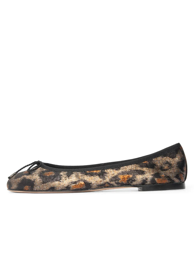 PAUL MAYER - BEST LEOPARD BALLET FLAT WITH LEATHER SOLE