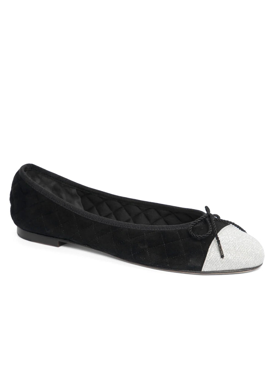 PAUL MAYER - BEST QUILTED BALLET FLAT WITH CRYSTAL CAP TOE