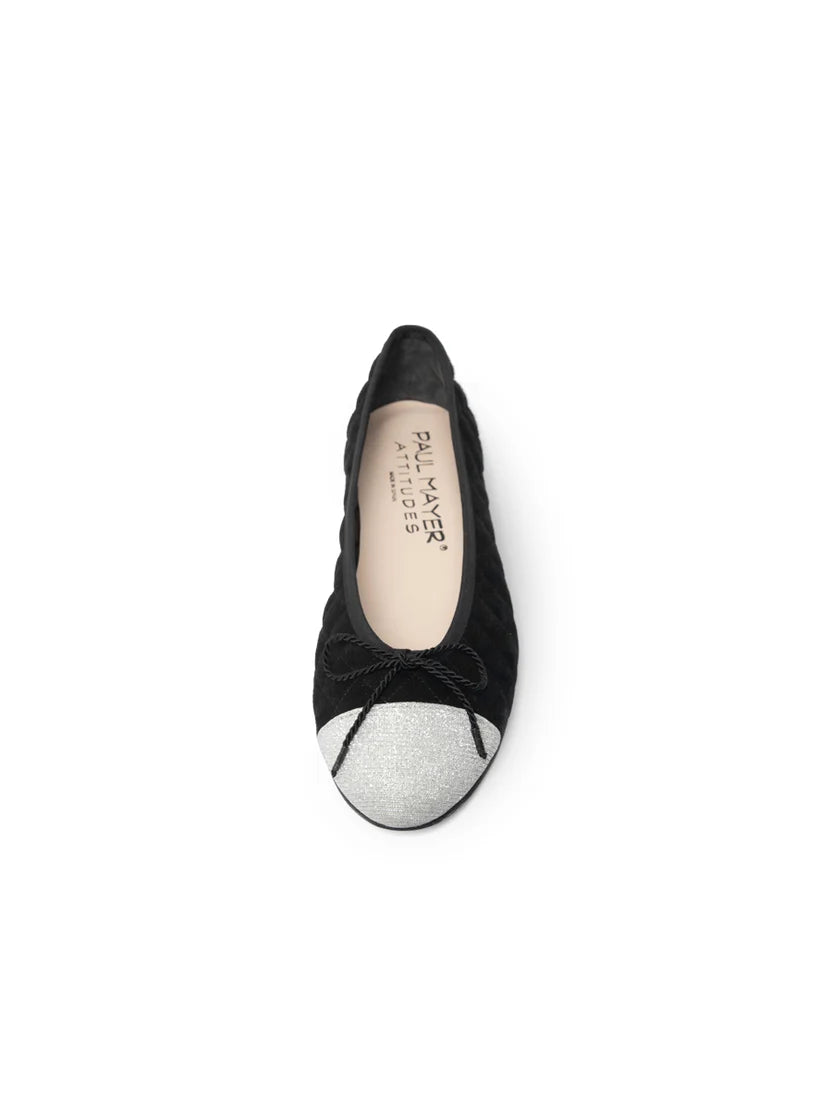 PAUL MAYER - BEST QUILTED BALLET FLAT WITH CRYSTAL CAP TOE