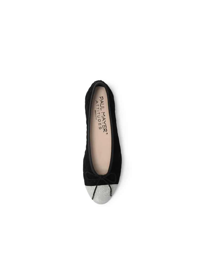 PAUL MAYER - BEST QUILTED BALLET FLAT WITH CRYSTAL CAP TOE