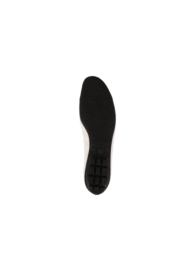 PAUL MAYER - COZY QUILTED LEATHER BALLET FLAT - SIZE 6 - BLACK/WHITE