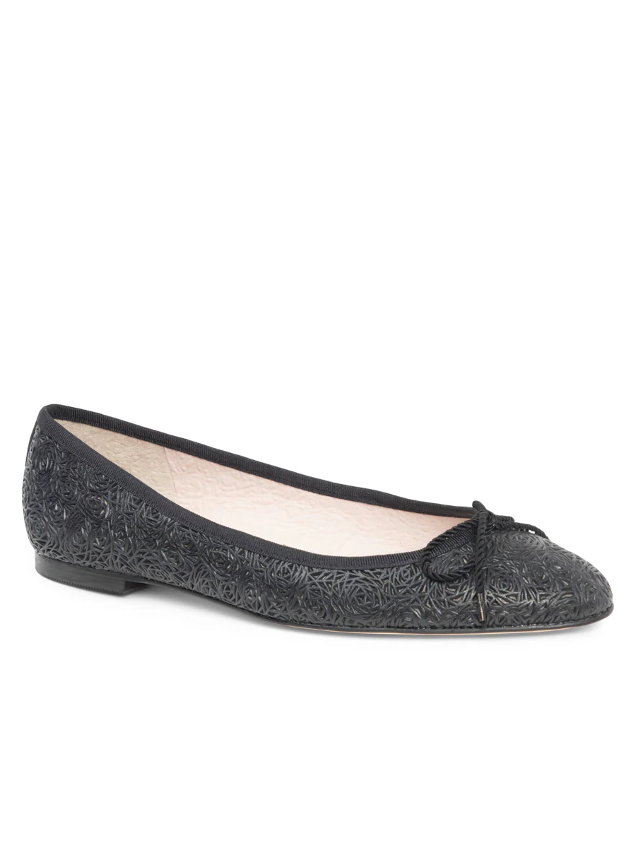 PAUL MAYER - LUXE LASER CUT BALLET FLAT - SIZE 11 - BLACK