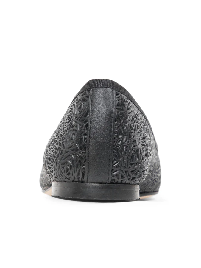 PAUL MAYER - LUXE LASER CUT BALLET FLAT - SIZE 11 - BLACK
