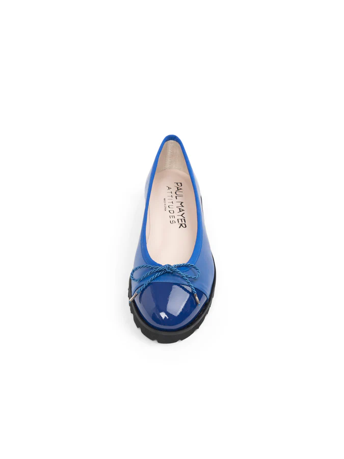 PAUL MAYER - BRAVO LUG SOLE BALLET - SIZE 7 - COBALT BLUE/BLACK LUG SOLE