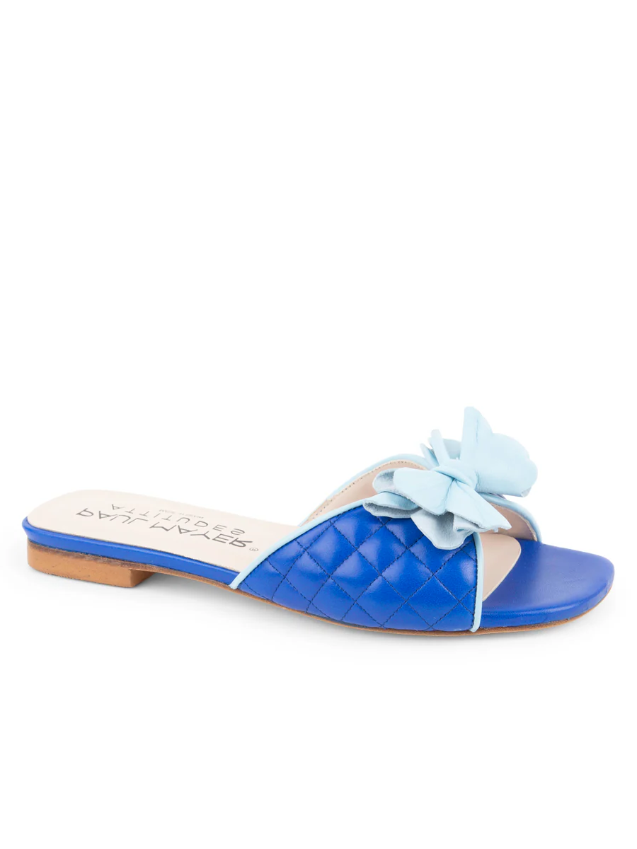 PAUL MAYER - PANGO BOW SANDAL - SIZE 6.5 - COBALT/LIGHT BLUE