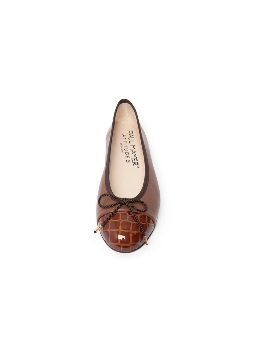 PAUL MAYER - BEST CROC TOE BALLET FLAT WITH LEATHER SOLE