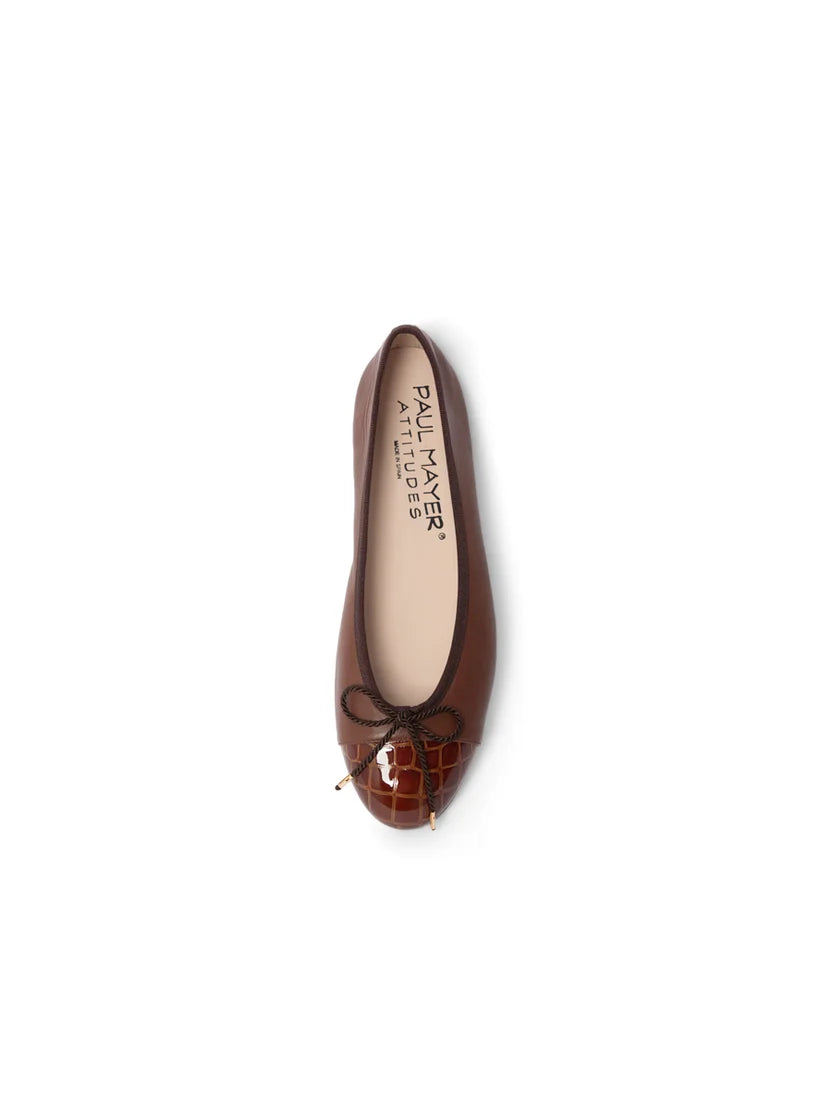 PAUL MAYER - BEST CROC TOE BALLET FLAT WITH LEATHER SOLE