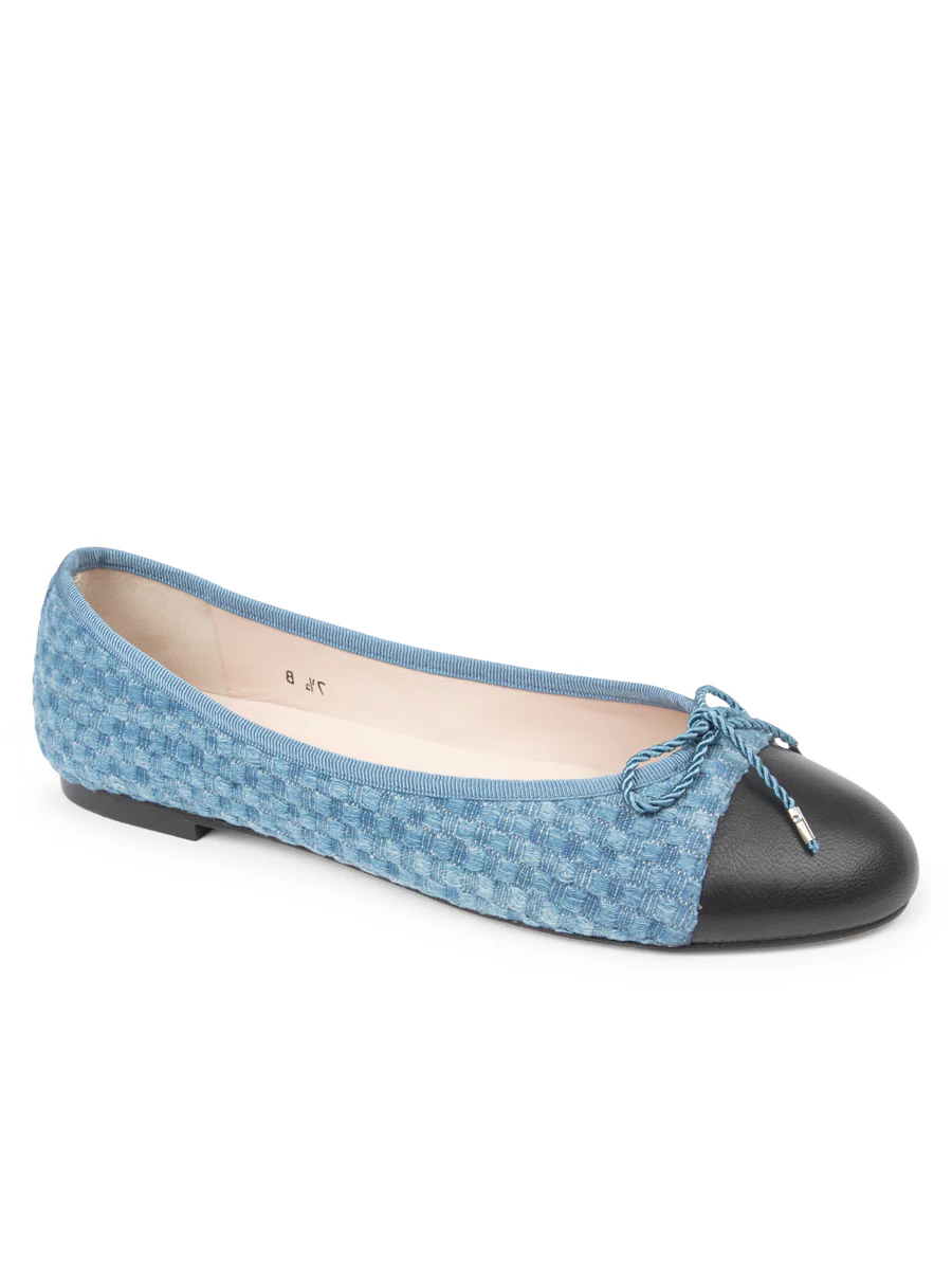 PAUL MAYER - BEST DENIM BALLET FLAT WITH LEATHER SOLE