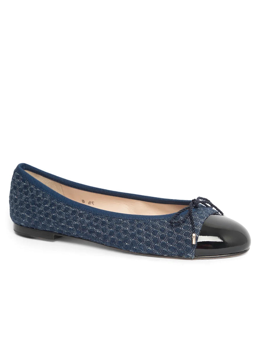 PAUL MAYER - BEST DENIM BALLET FLAT WITH LEATHER SOLE