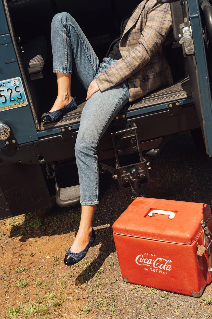 PAUL MAYER - BEST DENIM BALLET FLAT WITH LEATHER SOLE