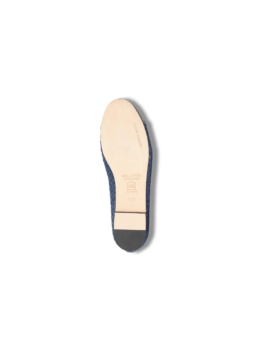 PAUL MAYER - BEST DENIM BALLET FLAT WITH LEATHER SOLE