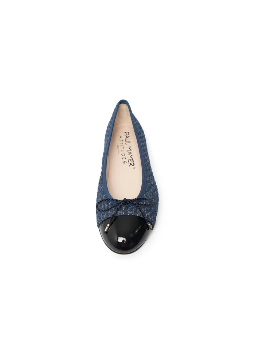 PAUL MAYER - BEST DENIM BALLET FLAT WITH LEATHER SOLE