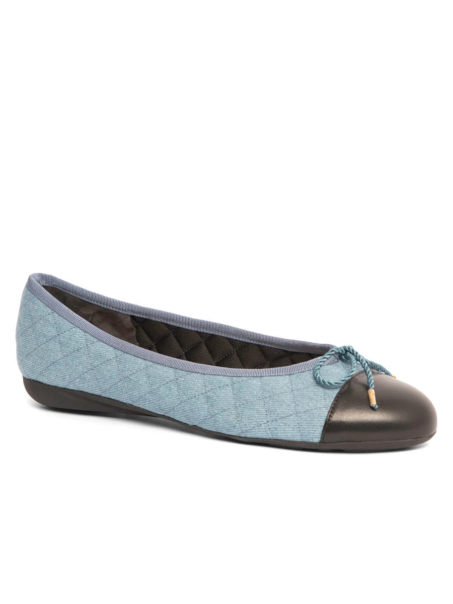 PAUL MAYER - BEST QUILTED DENIM BALLET FLAT