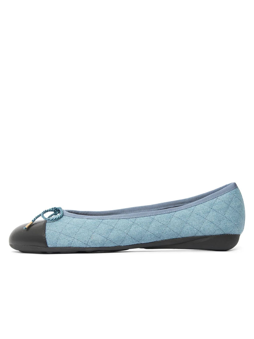 PAUL MAYER - BEST QUILTED DENIM BALLET FLAT