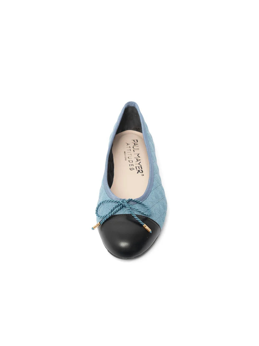 PAUL MAYER - BEST QUILTED DENIM BALLET FLAT