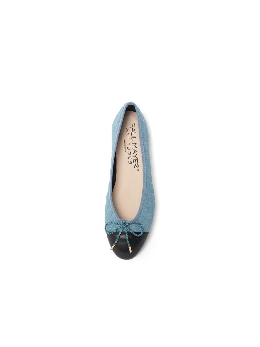 PAUL MAYER - BEST QUILTED DENIM BALLET FLAT