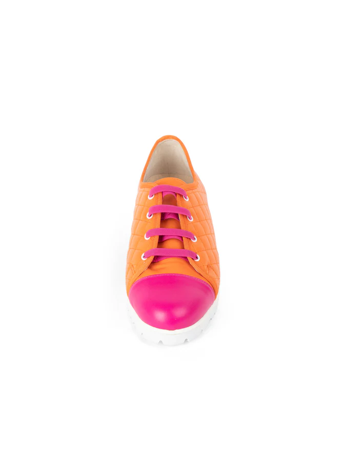PAUL MAYER - SOS LUG SOLE SNEAKER - SIZE 6 - FUCHSIA/ORANGE