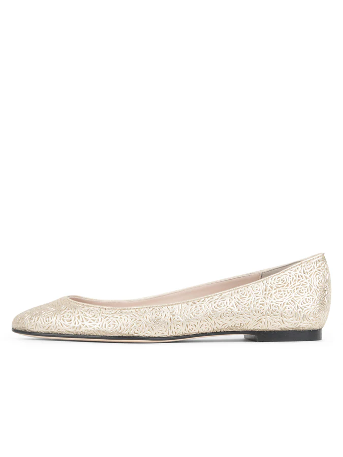 PAUL MAYER - MUST LASER CUT BALLET FLAT - SIZE 7 - GOLD
