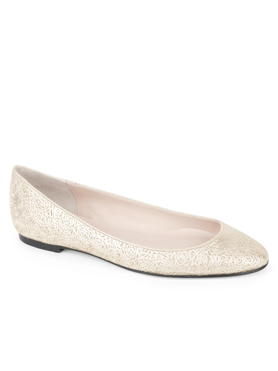 PAUL MAYER - MUST LASER CUT BALLET FLAT - SIZE 7 - GOLD