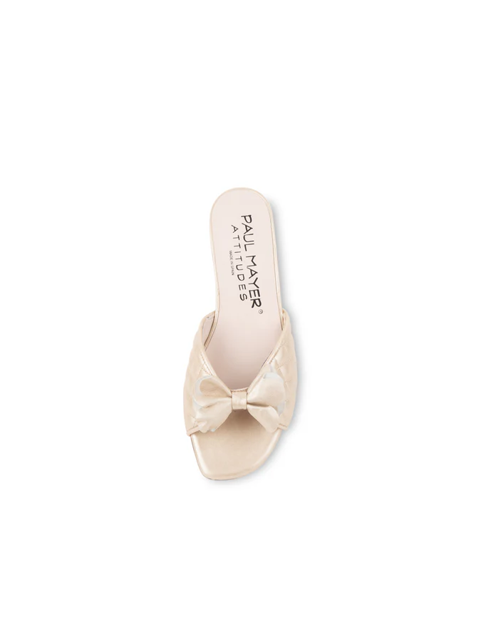 PAUL MAYER - PONGO BLOCK HEELED SANDAL- SIZE 8 - GOLD