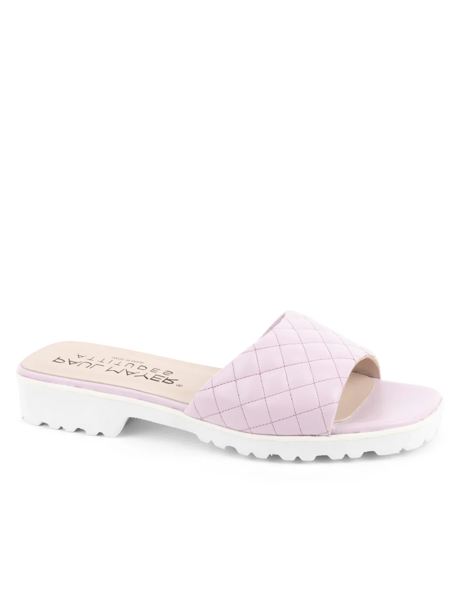 PAUL MAYER - PARK QUILTED LUG SOLE SANDAL - SIZE 8.5 - LILAC