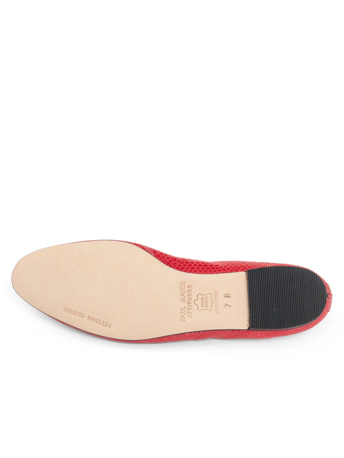 PAUL MAYER - LUXE BALLET FLAT - SIZE 8.5 - LIPSTICK RED