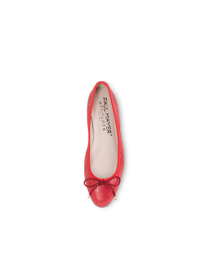 PAUL MAYER - LUXE BALLET FLAT - SIZE 8.5 - LIPSTICK RED