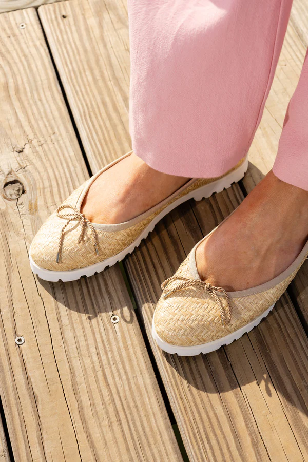 PAUL MAYER - BRAVO LUG SOLE BALLET IN RAFFIA