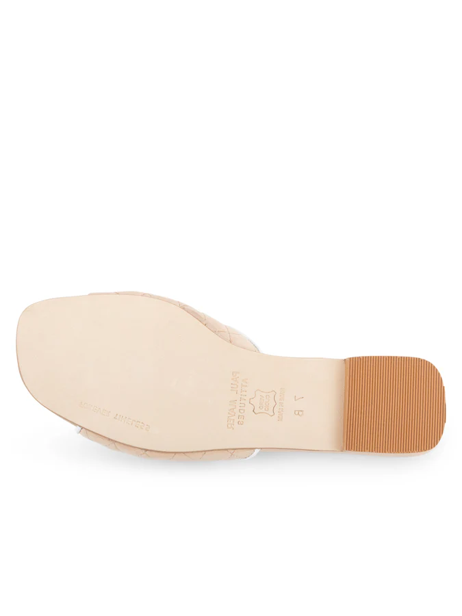 PAUL MAYER - PANGO BOW SANDAL - SIZE 7 - NUDE/WHITE