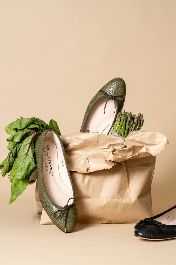 PAUL MAYER - LUXE TEXTURED LEATHER BALLET FLAT