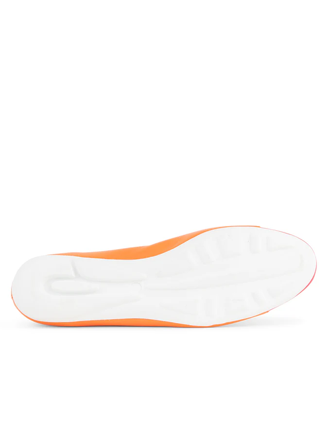 PAUL MAYER - BRAVO LEATHER BALLET FLAT - SIZE 6.5 - ORANGE/FUCHSIA