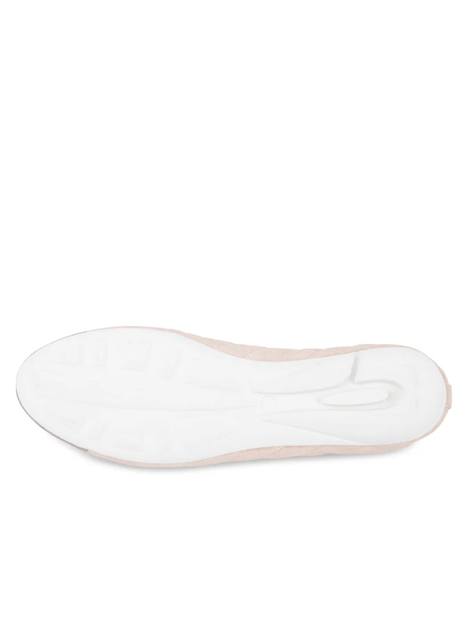 PAUL MAYER - BEST QUILTED LEATHER BALLET FLAT - SIZE 6.5 - PEWTER/PEARL METALLIC