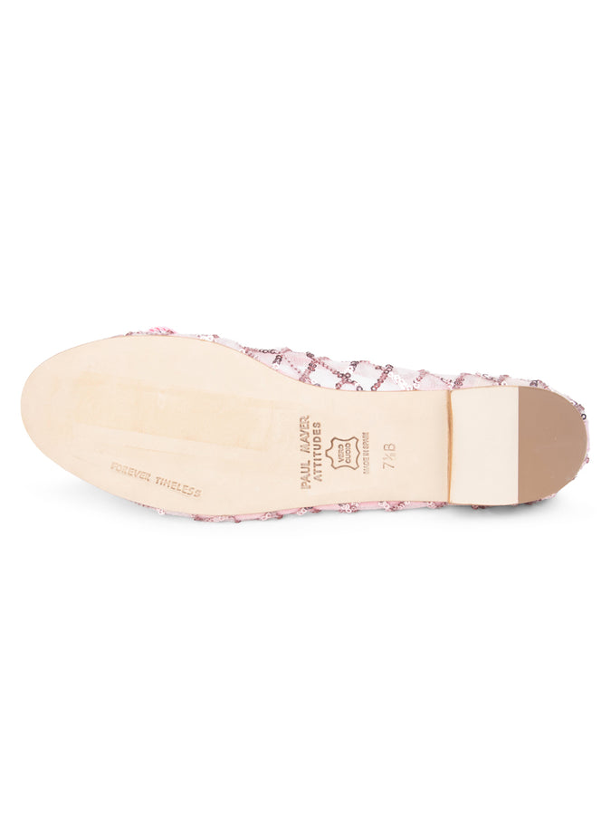 PAUL MAYER - BEST SEQUIN MESH BALLET FLAT WITH LEATHER SOLE