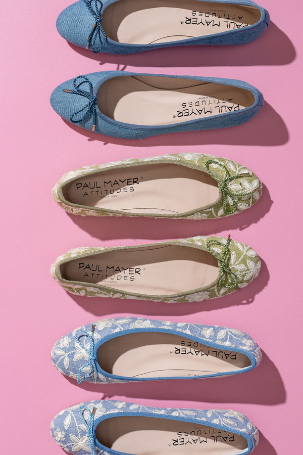PAUL MAYER - BEST EMBROIDERED FLAT WITH LEATHER SOLE